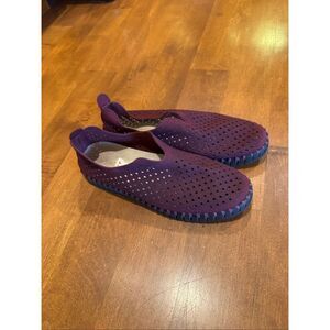 Ilse Jacobsen Tulip Slip On Shoes Women’s EU 38 Plum Purple Perforated Suede Com